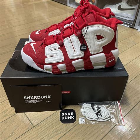 nike uptempo supreme real vs fake|how to check for fake supreme.